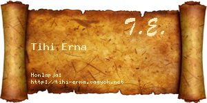 Tihi Erna névjegykártya